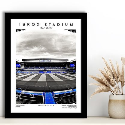 Ibrox Stadium, Rangers Stadium Wall Art Print, Scottish Football Decor 1, Framed Art Prints Wall Decor