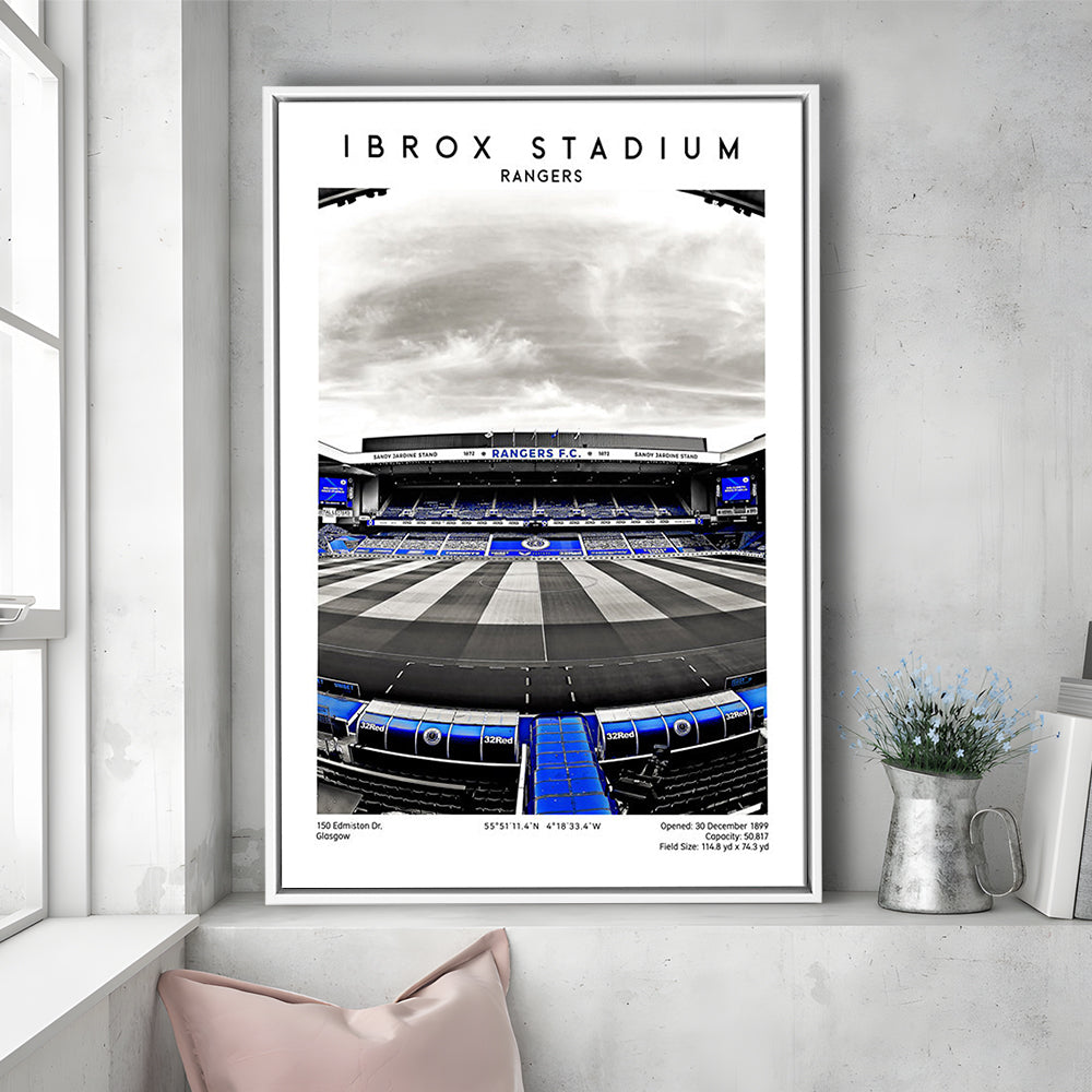 Ibrox Stadium, Rangers Stadium Wall Art Print, Scottish Football Decor 1, Framed Canvas Prints Wall Art