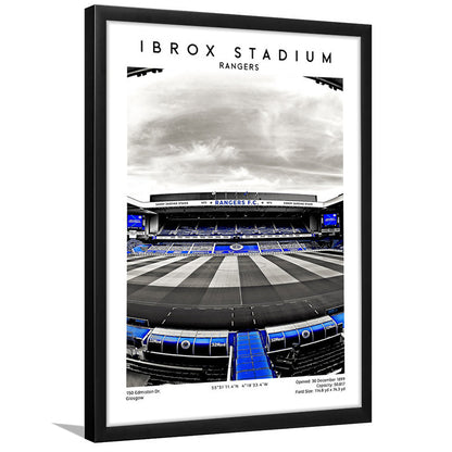 Ibrox Stadium, Rangers Stadium Wall Art Print, Scottish Football Decor 1, Framed Art Prints Wall Decor