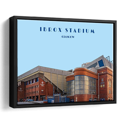 Ibrox Stadium Print, Rangers Football Wall Art, Scottish Soccer, Sport Art Print, Framed Canvas Print Wall Art
