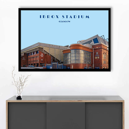 Ibrox Stadium Print, Rangers Football Wall Art, Scottish Soccer, Sport Art Print, Framed Art Print Wall Decor