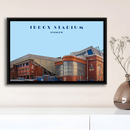 Ibrox Stadium Print, Rangers Football Wall Art, Scottish Soccer, Sport Art Print, Framed Canvas Print Wall Art