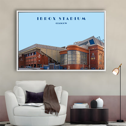 Ibrox Stadium Print, Rangers Football Wall Art, Scottish Soccer, Sport Art Print, Framed Canvas Print Wall Art