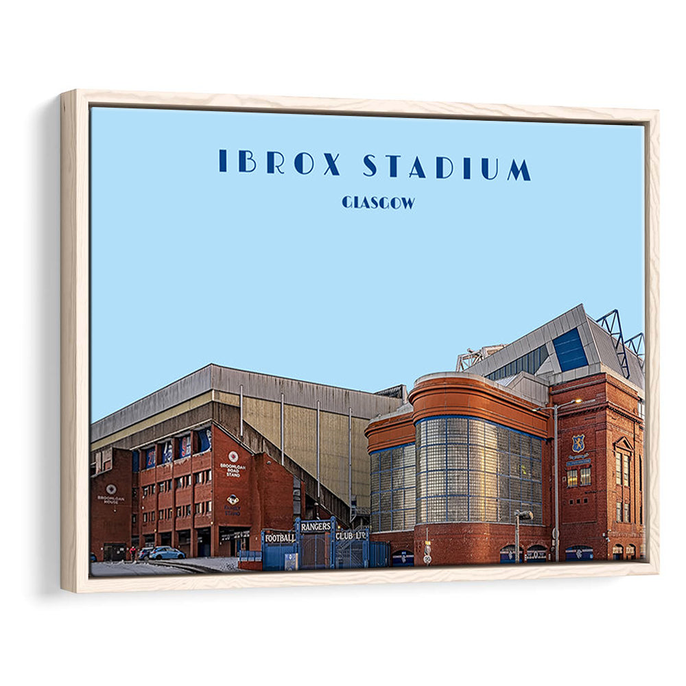 Ibrox Stadium Print, Rangers Football Wall Art, Scottish Soccer, Sport Art Print, Framed Canvas Print Wall Art