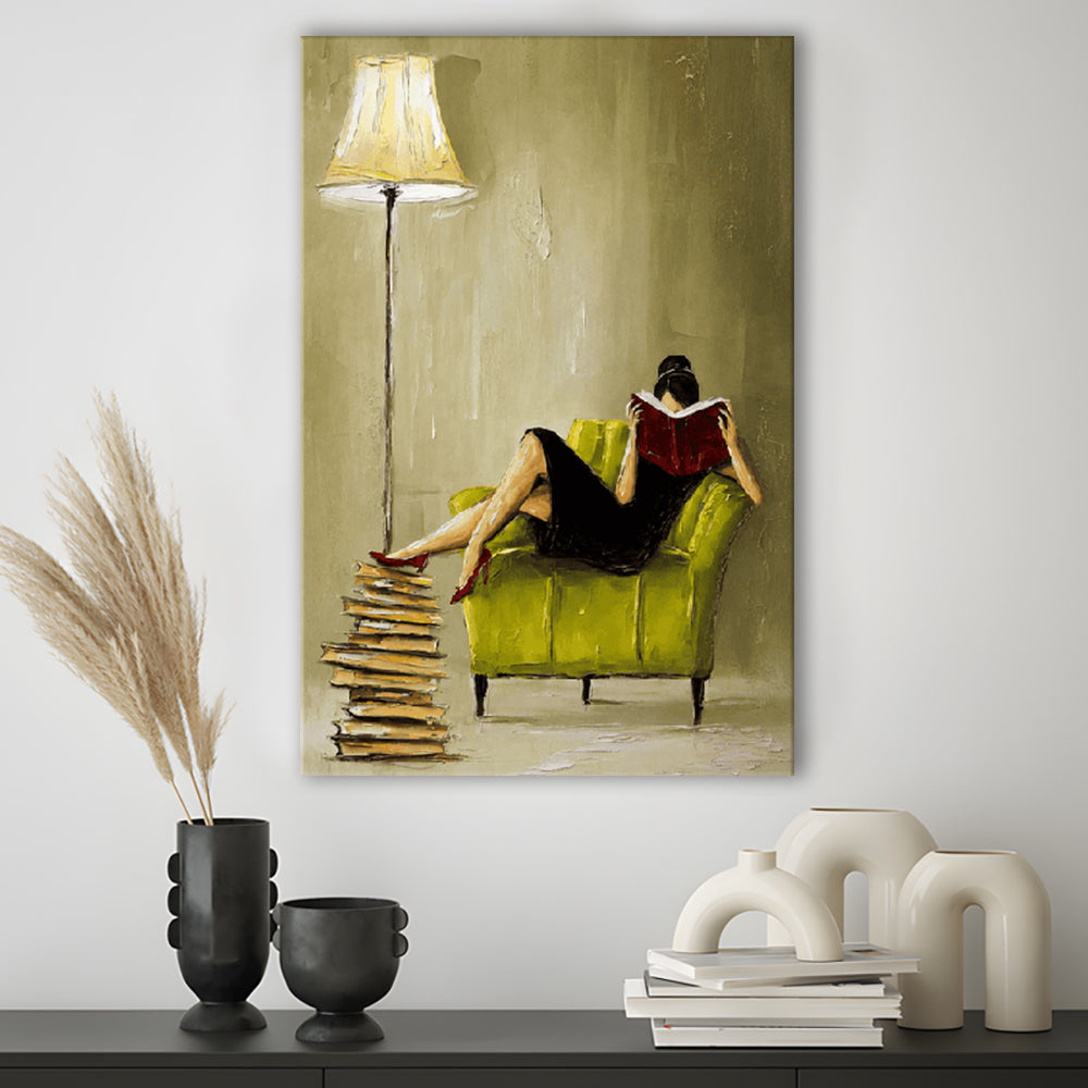 Impressionist Art  Lime Chair Leisure Wall Art Print, Canvas Print, Canvas Decor