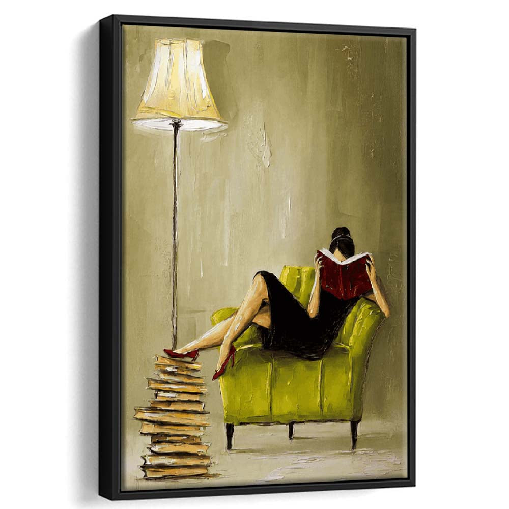Impressionist Art  Lime Chair Leisure Wall Art Print, Framed Canvas Print, Floating Frame