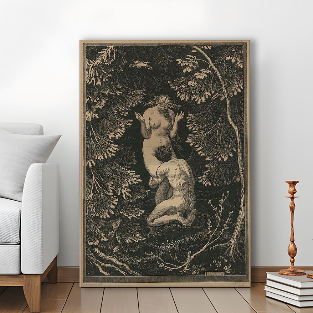 In Paradise By Max Svabinsky Wall Art Decor, The Fruit Was Never An Apple, Eros Fantasy, Canvas Print, Canvas Decor
