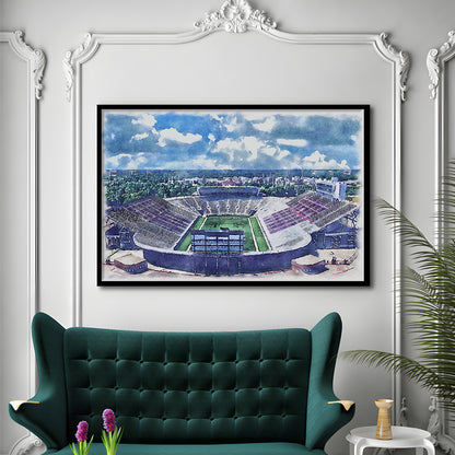 Independence Stadium, Independence Bowl Watercolor, Sport Gift Art, Framed Art Print Wall Decor