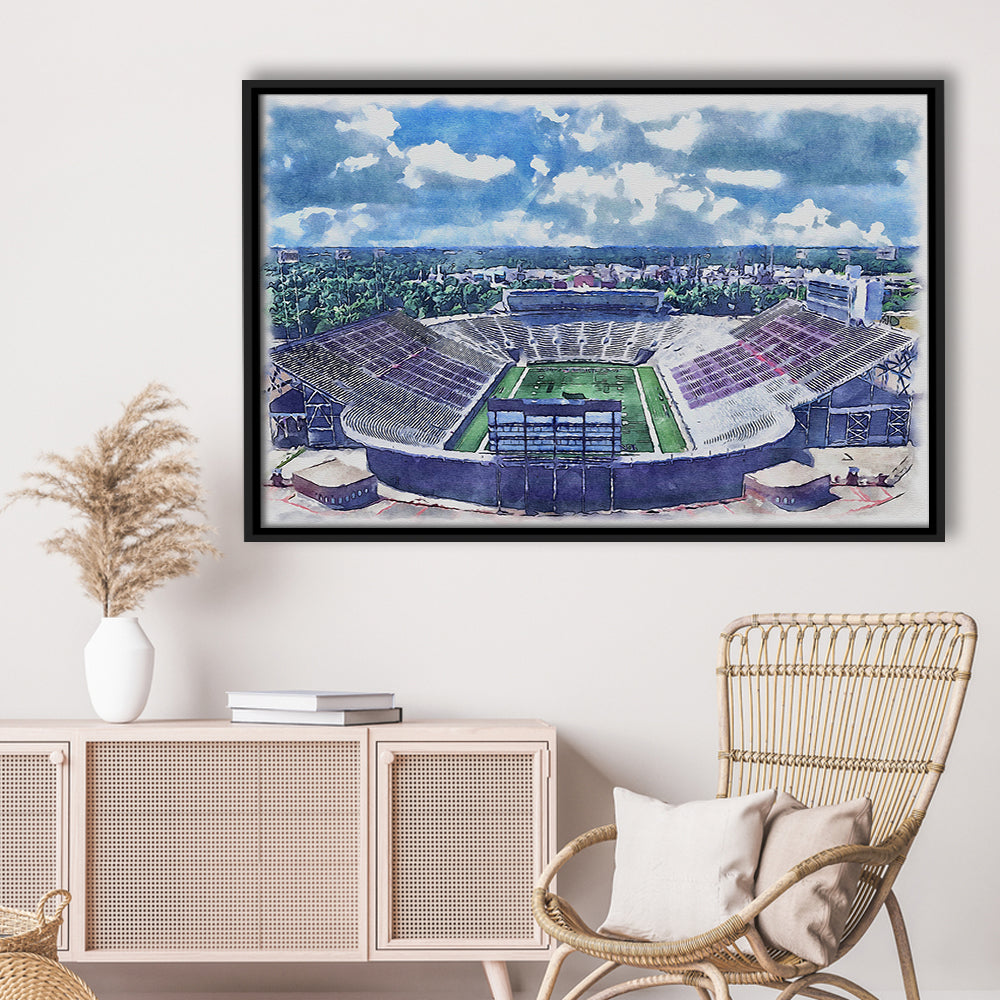 Independence Stadium, Independence Bowl Watercolor, Sport Gift Art, Framed Canvas Print Wall Art