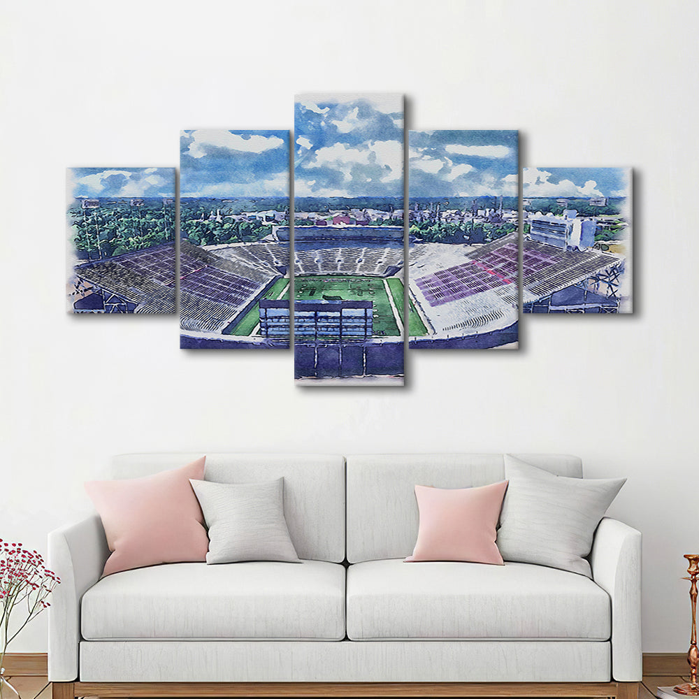 Independence Stadium, Independence Bowl Watercolor, Sport Art, Mixed 5 Panel, Canvas Print Wall Art