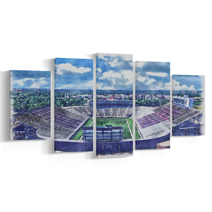 Independence Stadium, Independence Bowl Watercolor, Sport Art, Mixed 5 Panel, Canvas Print Wall Art