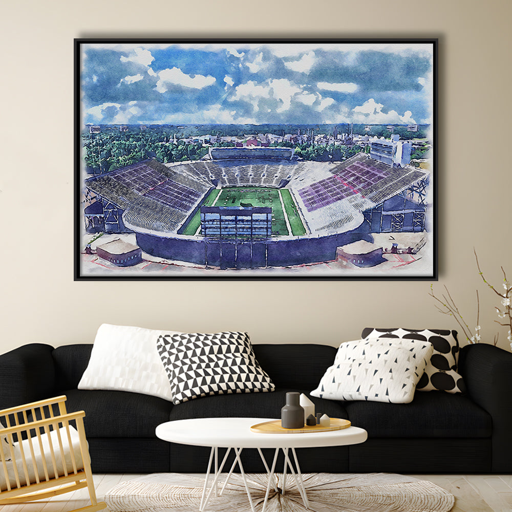 Independence Stadium, Independence Bowl Watercolor, Sport Gift Art, Framed Canvas Print Wall Art