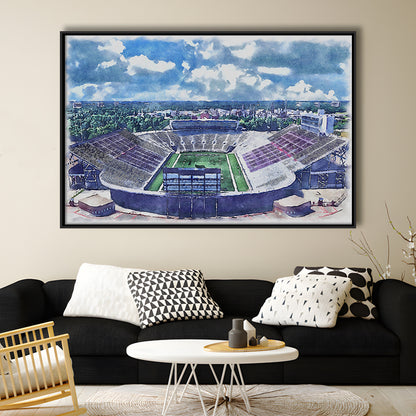 Independence Stadium, Independence Bowl Watercolor, Sport Gift Art, Framed Canvas Print Wall Art