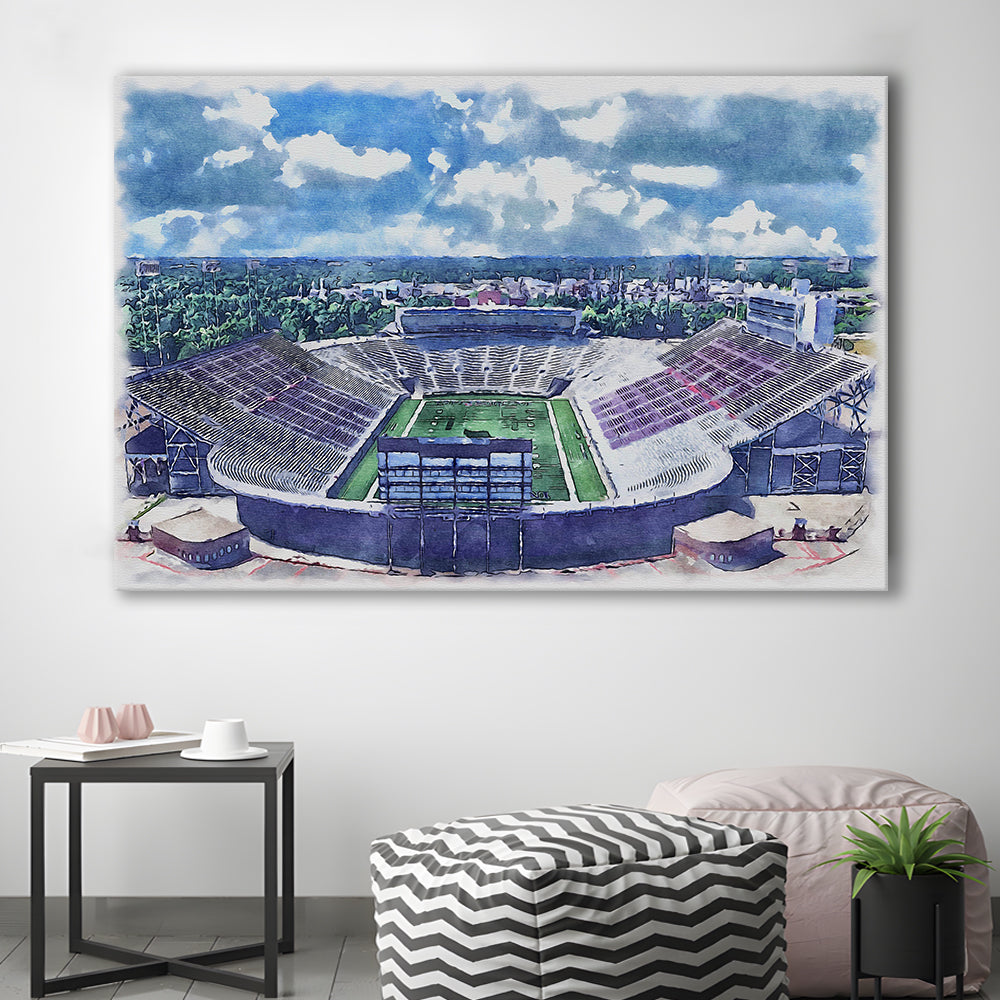 Independence Stadium, Independence Bowl Watercolor, Sport Art, Gifts for him, Canvas Print Wall Art