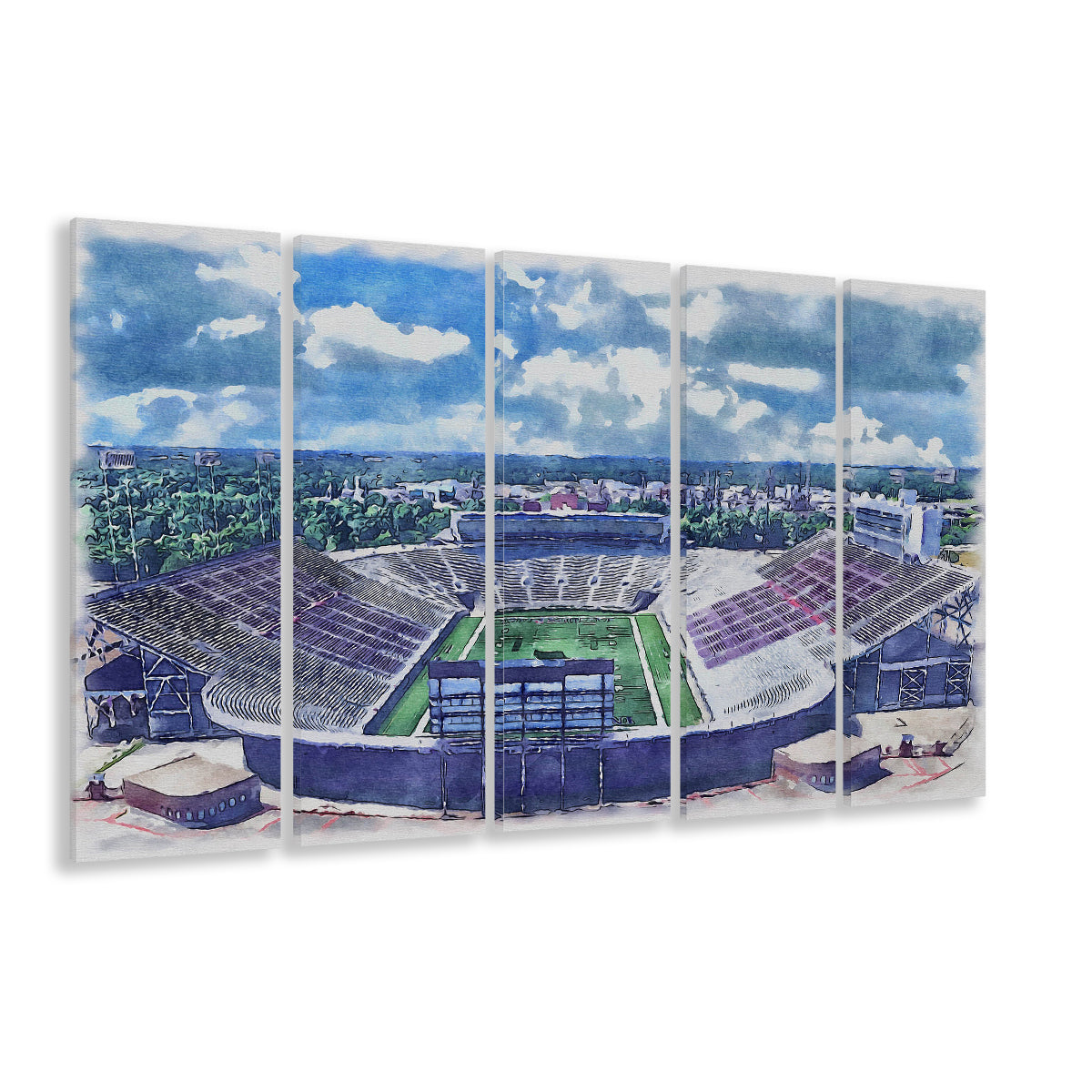 Independence Stadium, Independence Bowl Watercolor, Sport Art, Extra Large Canvas Print Wall Art