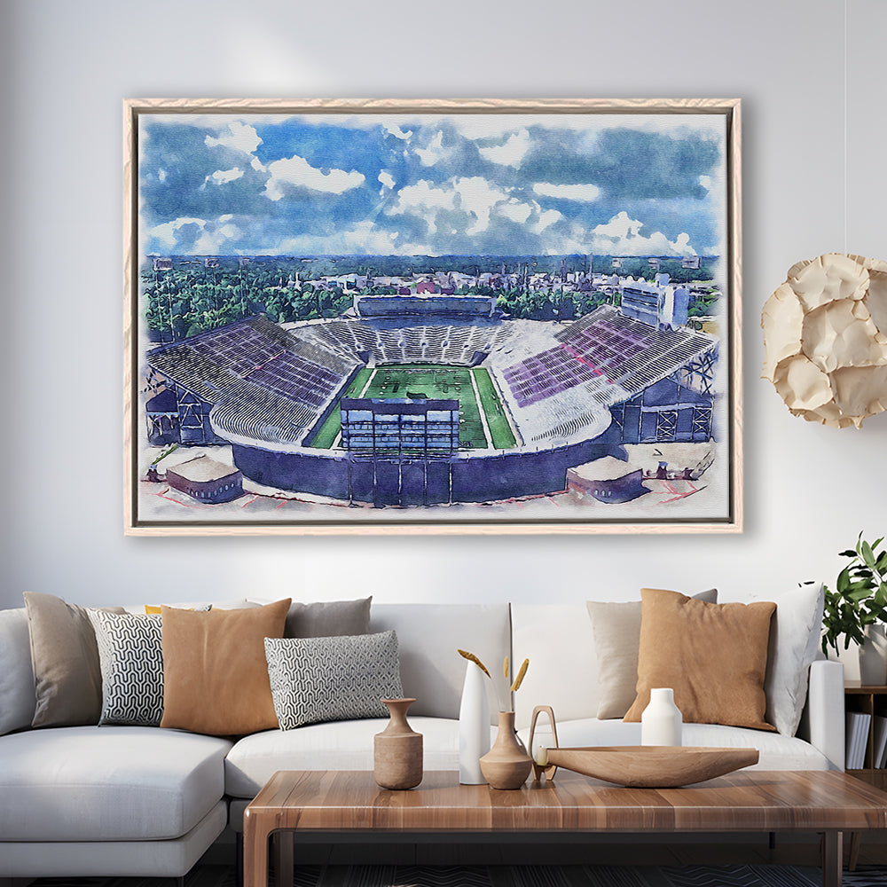 Independence Stadium, Independence Bowl Watercolor, Sport Gift Art, Framed Canvas Print Wall Art