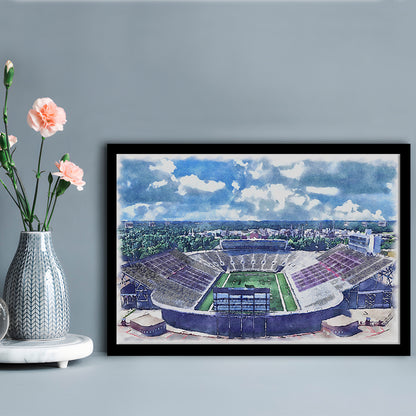 Independence Stadium, Independence Bowl Watercolor, Sport Gift Art, Framed Art Print Wall Decor