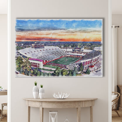Indiana Memorial Painting Stadium Watercolor, Bloomington Indiana, Sport Art, Gifts for him, Canvas Print Wall Art