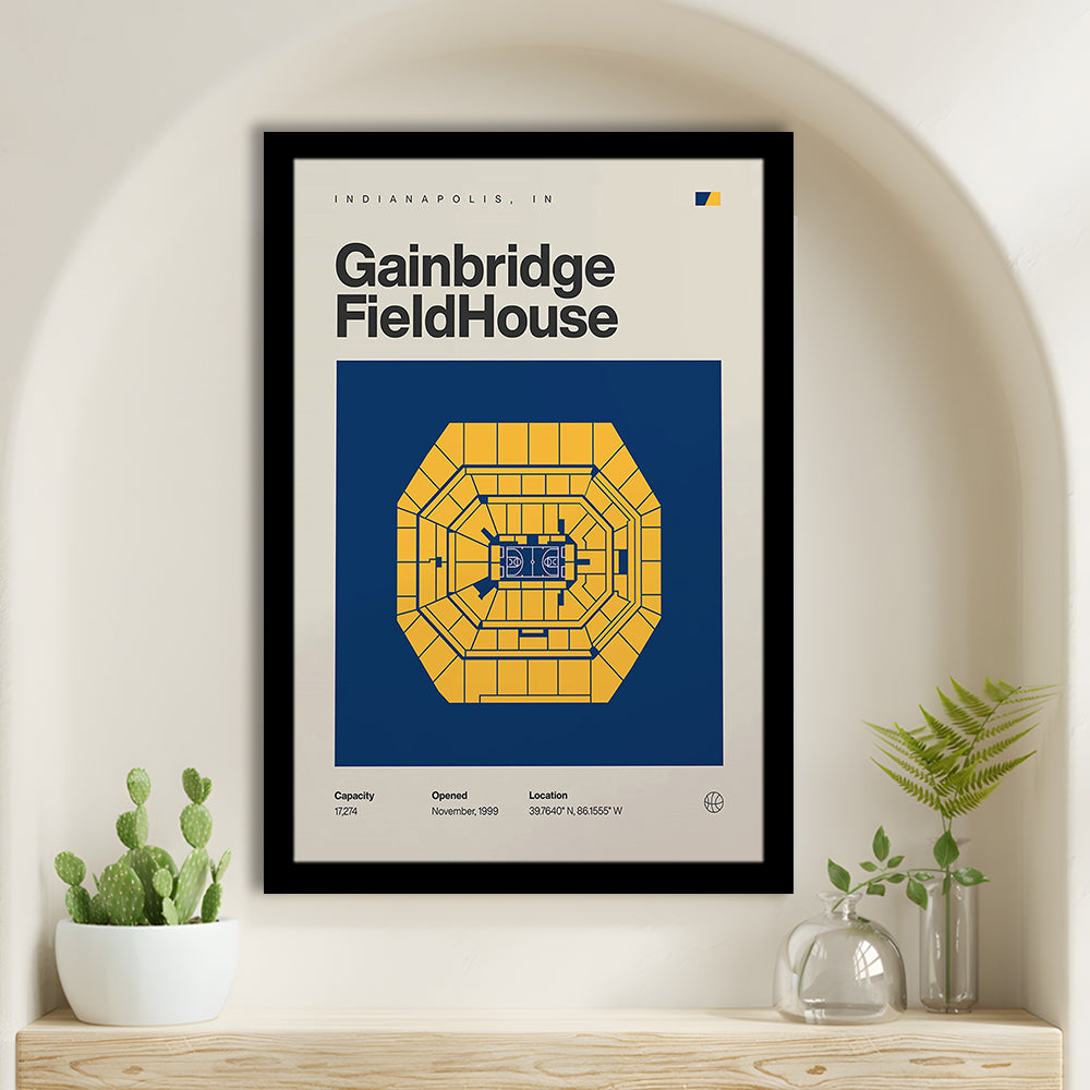 Indiana Pacers Stadium Print, Gainbridge Fieldhouse Stadium Print, Gifts for him, Sport Art, Framed Art Print Wall Decor