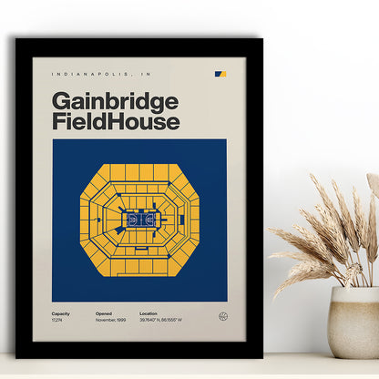 Indiana Pacers Stadium Print, Gainbridge Fieldhouse Stadium Print, Gifts for him, Sport Art, Framed Art Print Wall Decor