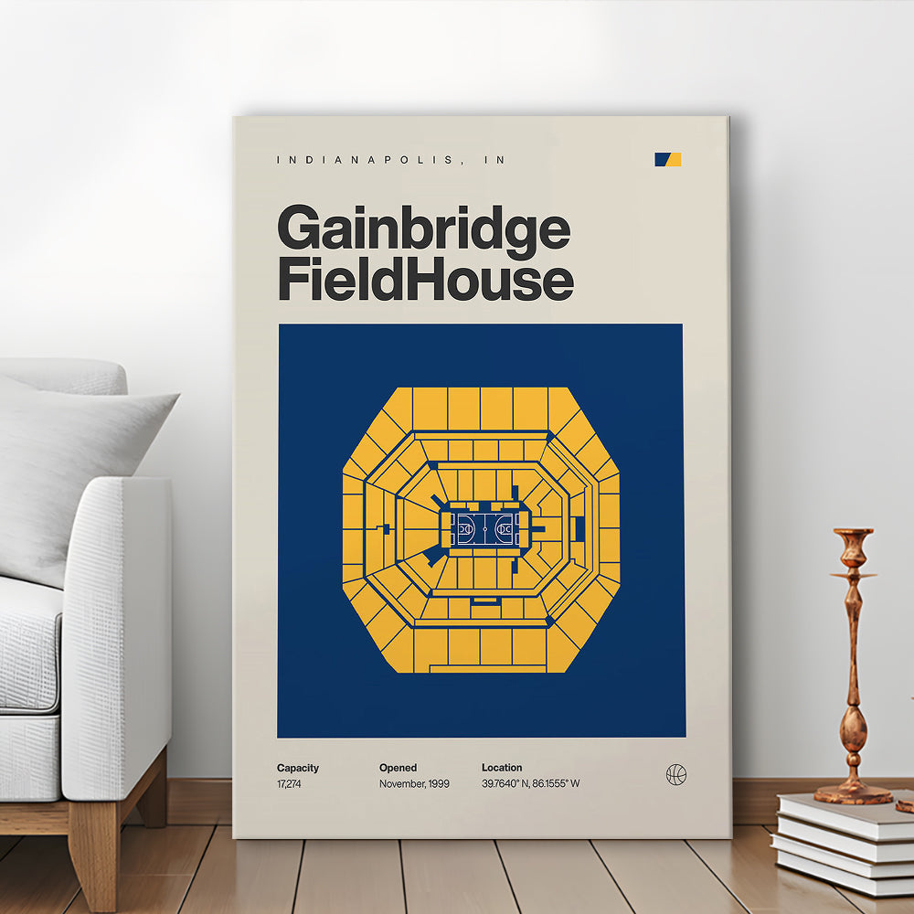 Indiana Pacers Stadium Print, Gainbridge Fieldhouse Stadium Print, Fan Gifts, Sport Art, Canvas Print Wall Art