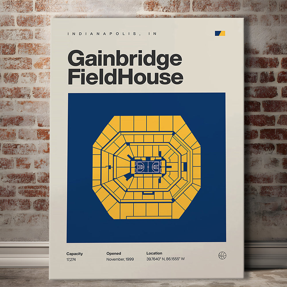 Indiana Pacers Stadium Print, Gainbridge Fieldhouse Stadium Print, Fan Gifts, Sport Art, Canvas Print Wall Art