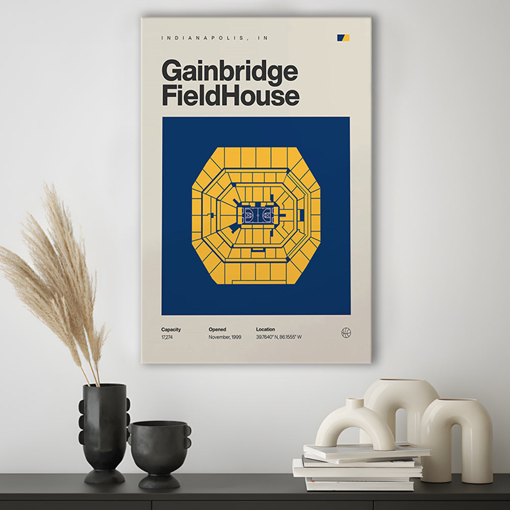 Indiana Pacers Stadium Print, Gainbridge Fieldhouse Stadium Print, Fan Gifts, Sport Art, Canvas Print Wall Art