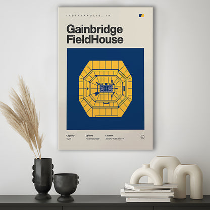 Indiana Pacers Stadium Print, Gainbridge Fieldhouse Stadium Print, Fan Gifts, Sport Art, Canvas Print Wall Art