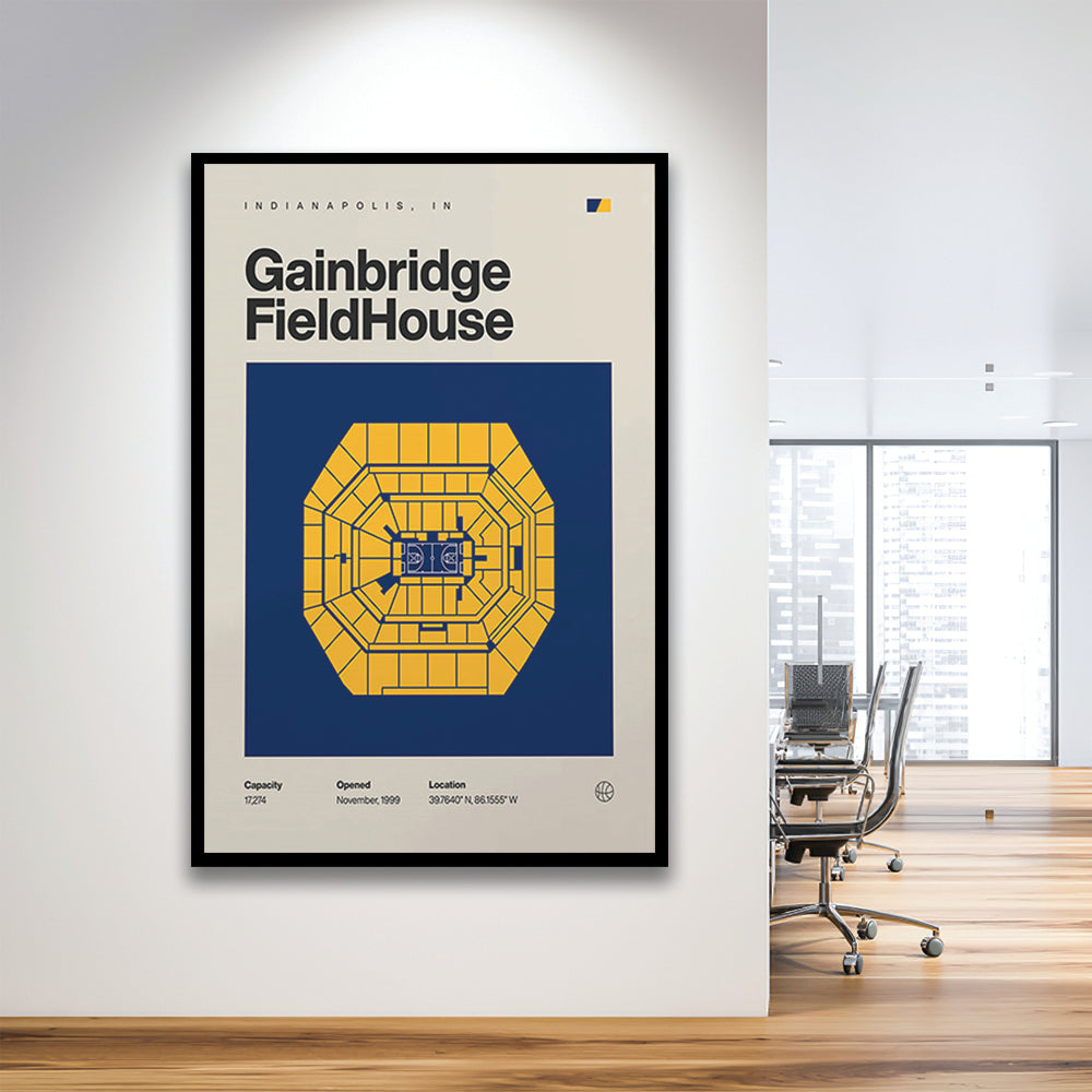 Indiana Pacers Stadium Print, Gainbridge Fieldhouse Stadium Print, Gifts for him, Sport Art, Framed Art Print Wall Decor