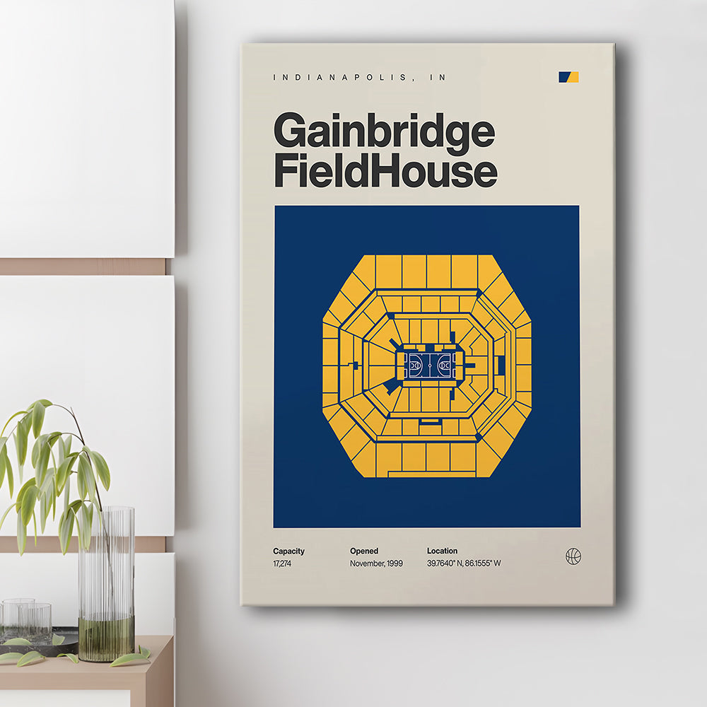 Indiana Pacers Stadium Print, Gainbridge Fieldhouse Stadium Print, Fan Gifts, Sport Art, Canvas Print Wall Art