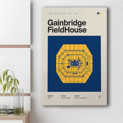 Indiana Pacers Stadium Print, Gainbridge Fieldhouse Stadium Print, Fan Gifts, Sport Art, Canvas Print Wall Art