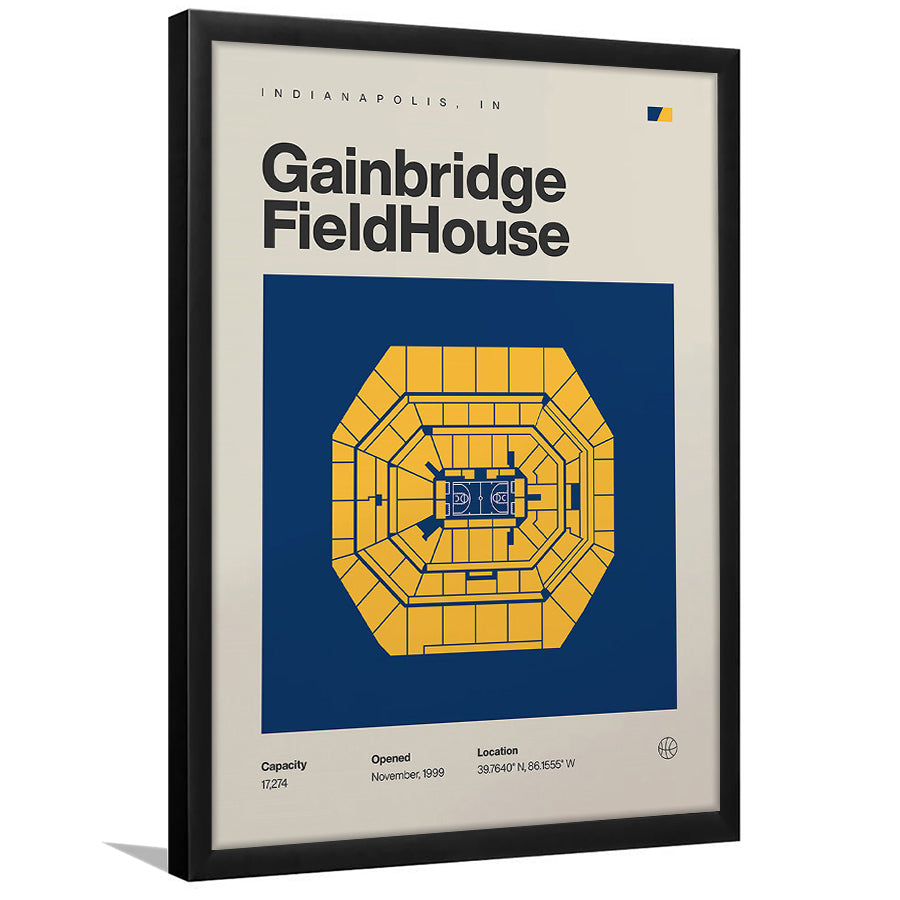 Indiana Pacers Stadium Print, Gainbridge Fieldhouse Stadium Print, Gifts for him, Sport Art, Framed Art Print Wall Decor