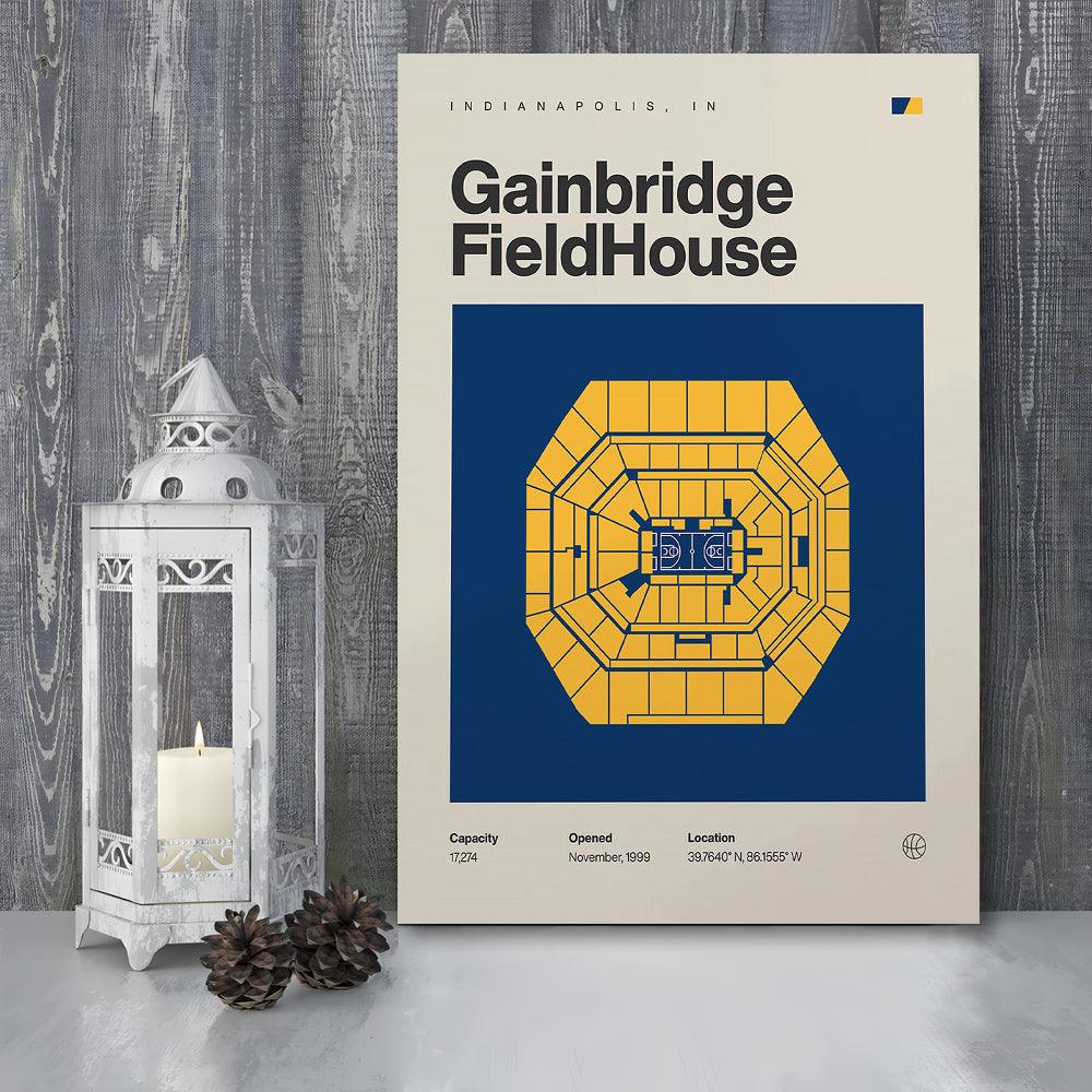 Indiana Pacers Stadium Print, Gainbridge Fieldhouse Stadium Print, Fan Gifts, Sport Art, Canvas Print Wall Art