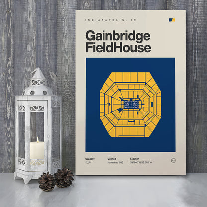 Indiana Pacers Stadium Print, Gainbridge Fieldhouse Stadium Print, Fan Gifts, Sport Art, Canvas Print Wall Art
