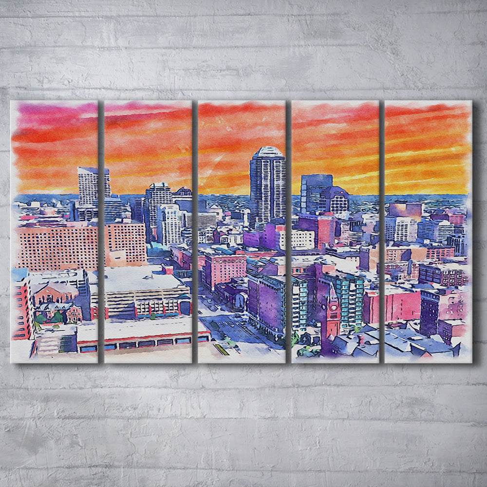 Indianapolis Watercolor Painting Canvas, Indianapolis Indiana, Sport Art, Extra Large Canvas Print Wall Art