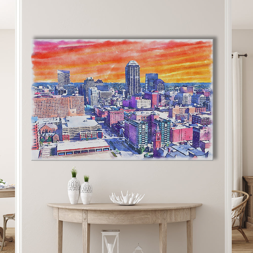 Indianapolis Watercolor Painting Canvas, Indianapolis Indiana, Sport Art, Gifts for him, Canvas Print Wall Art