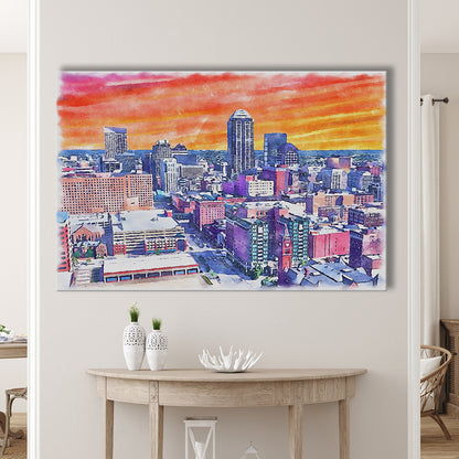 Indianapolis Watercolor Painting Canvas, Indianapolis Indiana, Sport Art, Gifts for him, Canvas Print Wall Art