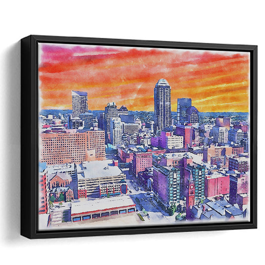 Indianapolis Watercolor Painting Canvas, Indianapolis Indiana, Sport Gift Art, Framed Canvas Print Wall Art