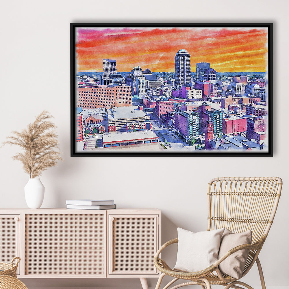 Indianapolis Watercolor Painting Canvas, Indianapolis Indiana, Sport Gift Art, Framed Canvas Print Wall Art