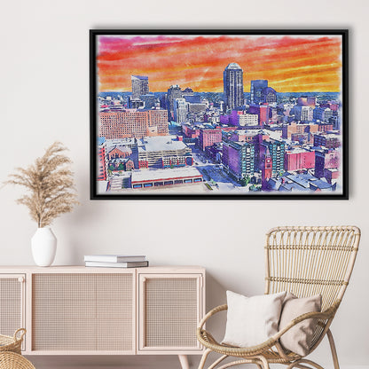 Indianapolis Watercolor Painting Canvas, Indianapolis Indiana, Sport Gift Art, Framed Canvas Print Wall Art