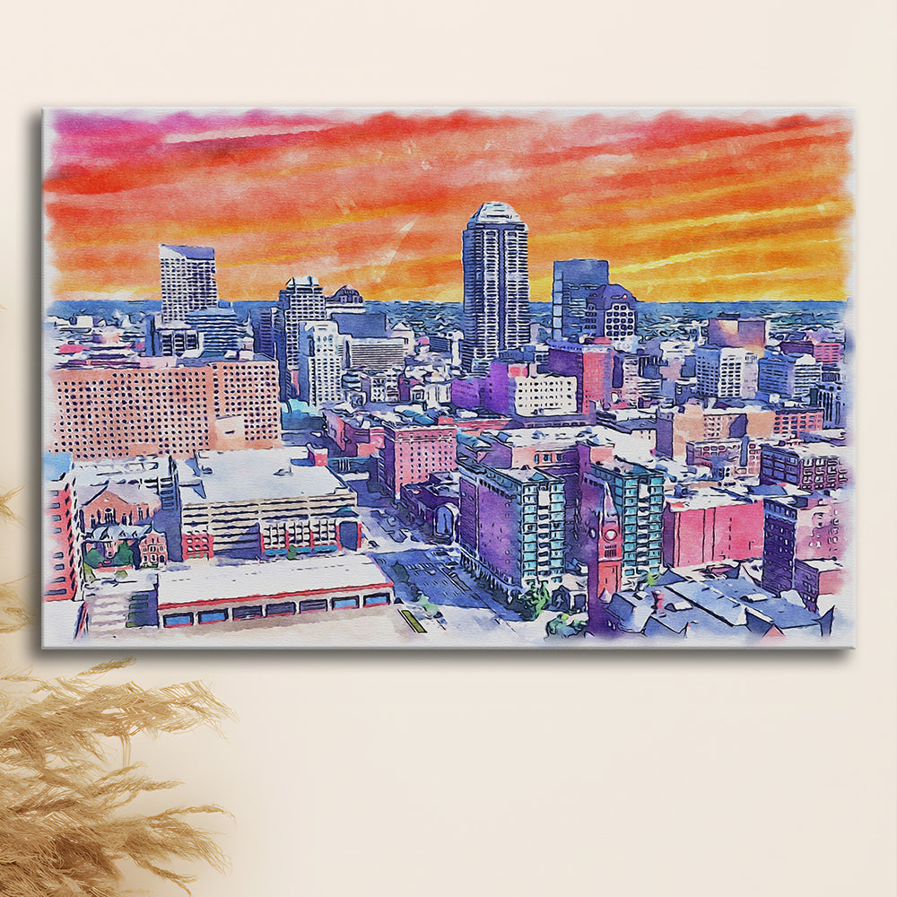 Indianapolis Watercolor Painting Canvas, Indianapolis Indiana, Sport Art, Gifts for him, Canvas Print Wall Art