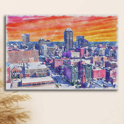 Indianapolis Watercolor Painting Canvas, Indianapolis Indiana, Sport Art, Gifts for him, Canvas Print Wall Art