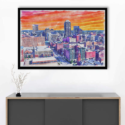 Indianapolis Watercolor Painting Canvas, Indianapolis Indiana, Sport Gift Art, Framed Art Print Wall Decor