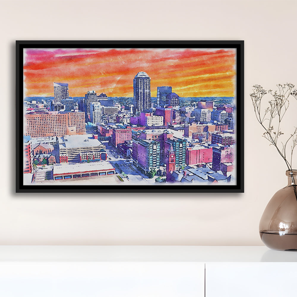 Indianapolis Watercolor Painting Canvas, Indianapolis Indiana, Sport Gift Art, Framed Canvas Print Wall Art