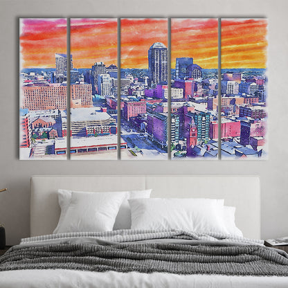 Indianapolis Watercolor Painting Canvas, Indianapolis Indiana, Sport Art, Extra Large Canvas Print Wall Art