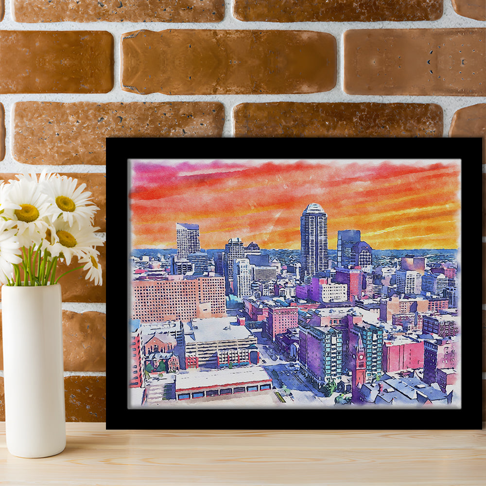Indianapolis Watercolor Painting Canvas, Indianapolis Indiana, Sport Gift Art, Framed Art Print Wall Decor
