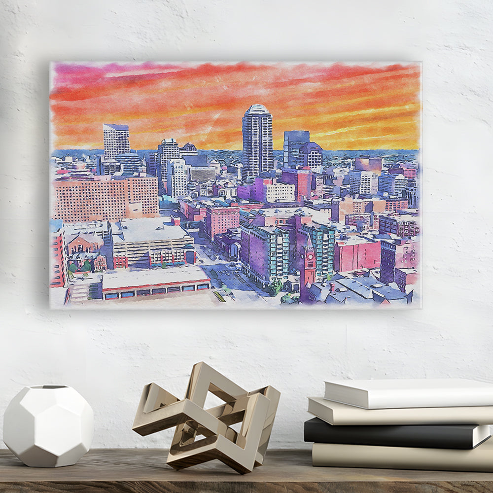 Indianapolis Watercolor Painting Canvas, Indianapolis Indiana, Sport Art, Gifts for him, Canvas Print Wall Art