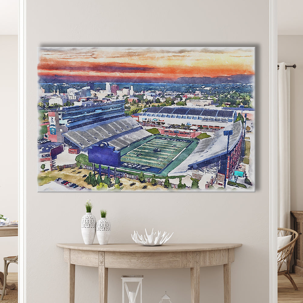 InfoCision Stadium  Summa Field WaterColor, Akron Ohio Watercolor, Sport Art, Gifts for him, Canvas Print Wall Art