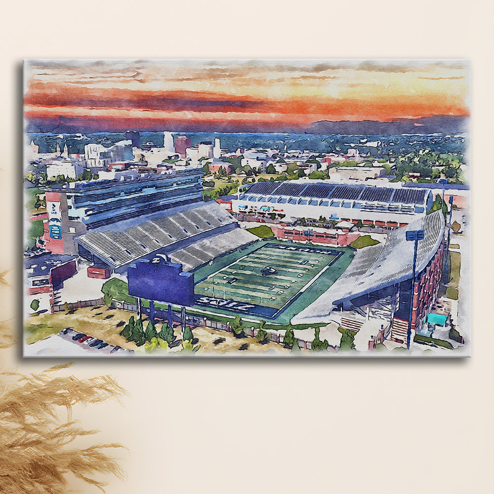InfoCision Stadium  Summa Field WaterColor, Akron Ohio Watercolor, Sport Art, Gifts for him, Canvas Print Wall Art