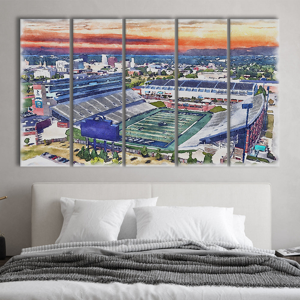 InfoCision Stadium  Summa Field WaterColor, Akron Ohio Watercolor, Sport Art, Extra Large Canvas Print Wall Art
